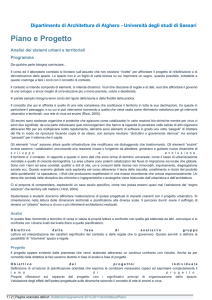 Piano e Progetto - Facoltà di Architettura di Alghero