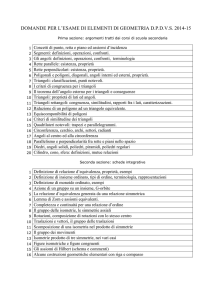 domande per l`esame di elementi di geometria da un punto di vista