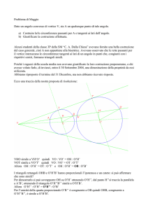 Problema di Maggio Dato un angolo convesso di vertice V, sia A un