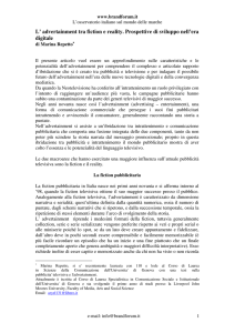 L` advertainment tra fiction e reality. Prospettive di