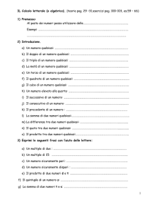Il Calcolo letterale