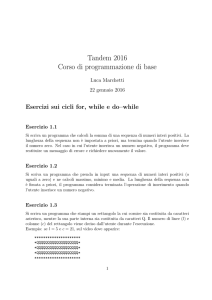 Tandem 2016 Corso di programmazione di base
