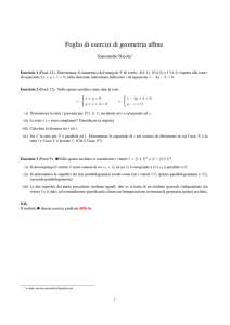 Foglio di esercizi di geometria affine