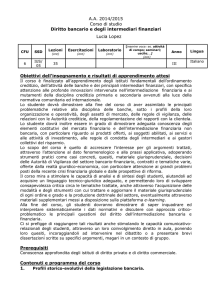 Diritto bancario e degli intermediari finanziari