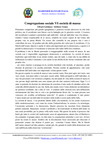 Congregazione sociale VS società di massa