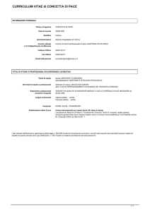 CURRICULUM VITAE di CONCETTA DI PACE