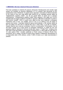 7. MEDICINA: Alte dosi vitamina B bloccano Alzheimer Forti dosi