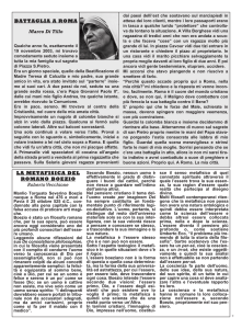BATTAGLIA A ROMA Marco Di Tillo LA METAFISICA DEL ROMANO