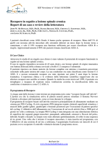 Recupero in seguito a lesione spinale cronica Report di