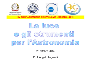 La luce e gli strumenti per l`astronomia