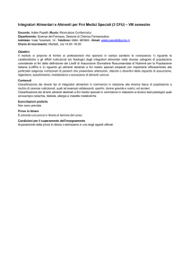 Integratori Alimentari e Alimenti per Fini Medici Speciali (3 CFU