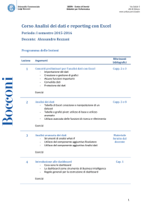 Corso Analisi dei dati e reporting con Excel