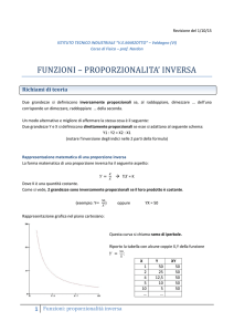 funzioni – proporzionalita` inversa - Polo di e-learning
