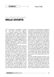 La complessificazione della società