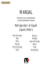 Manuale Uso e Manutenzione Refrigeratori di Liquidi RC GROUP