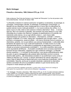 Martin Heidegger Filosofia e cibernetica, 1988