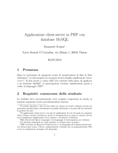 Applicazione client-server in PHP con database
