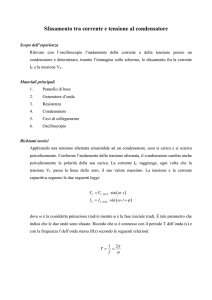 Sfasamento tra corrente e tensione al condensatore