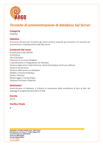 Tecniche di amministrazione di database Sql Server