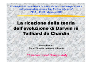 La ricezione della teoria dell`evoluzione di Darwin in T ilh d d Ch di