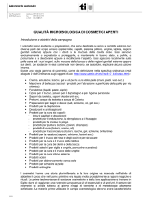Qualità microbiologica di cosmetici aperti pubblicato il 30.9.2005