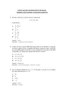 linguaggio matematico di base, modellizzazione e ragionamento