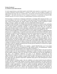 Eviatar Zerubavel La struttura sociale della memoria La nostra
