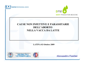 Cause non infettive e parassitarie dell`aborto nella vacca da latte, A