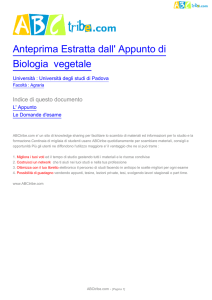 Anteprima Estratta dall` Appunto di Biologia vegetale