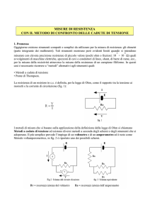 misure di resistenza con il metodo di confronto