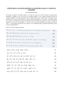 COMPITI DELLE VACANZE DI ARITMETICA E GEOMETRIA