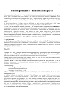 I filosofi presocratici – la filosofia della physis