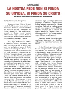 La Chiesa “apostolica” - Parrocchia di Precotto