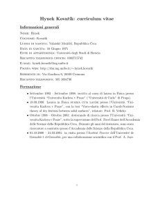 Hynek Kovar´ık: curriculum vitae