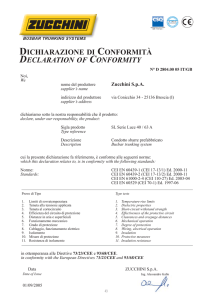 dichiarazione di conformità declaration of conformity