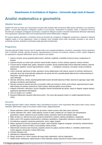 Analisi matematica e geometria - Facoltà di Architettura di Alghero