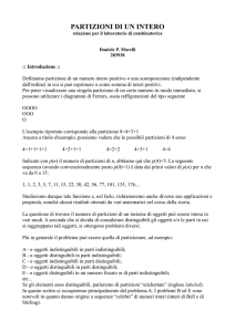 partizioni di un intero - seminari di analisi matematica