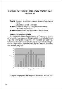 frequenza teorica e frequenza percentuale