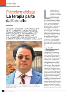 Psicodermatologia La terapia parte dall`ascolto