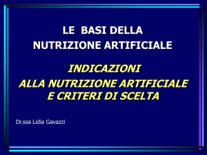 Le basi della Nutrizione Artificiale