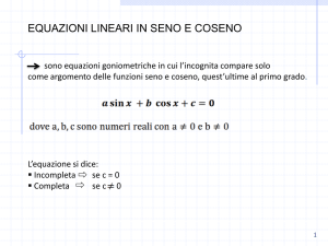 le equazioni lineari in seno e coseno