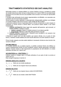 trattamento statistico dei dati analitici