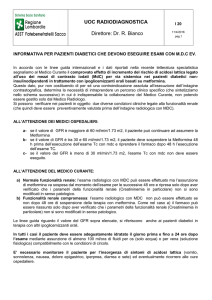 Informativa pz diabetici esami con mezzo di contrasto