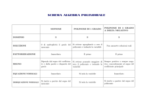 SCHEMA ALGEBRA POLINOMIALE - Tutto per la gloria di Dio