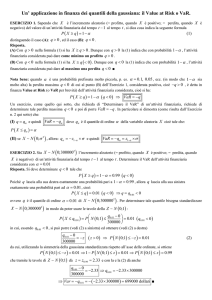 Esercizi su determinazione quantili gaussiana standard