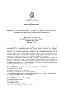 “COMUNICAZIONE INFORMATIVA, PUBBLICITA` E MARKETING