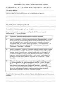 Strumentalità di base – alunni in fase di alfabetizzazione linguistica