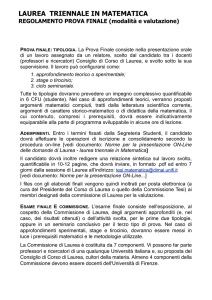 LAUREA TRIENNALE IN MATEMATICA