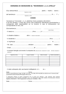 DOMANDA DI ISCRIZIONE AL “MICRONIDO 1..2..3..STELLA”
