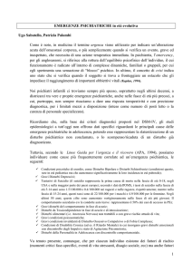1 EMERGENZE PSICHIATRICHE in età evolutiva Ugo
